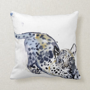 Stretching Cub Throw Pillow