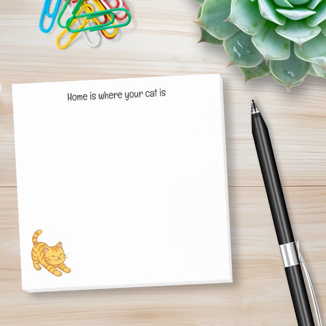 Stretching Orange Tabby Cat Custom Text Post-it Notes (Creator Uploaded)