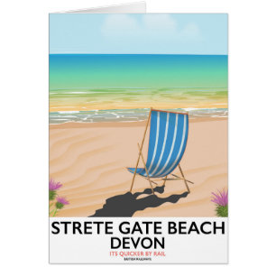 Strete Gate Beach Devon travel poster