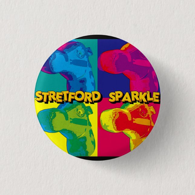 STRETFORD SPARKLE -  BADGE  1 INCH ROUND BUTTON (Front)