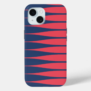 Striation Navy Blue and Red iPhone Case