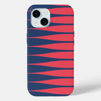 Striation Navy Blue and Red iPhone Case