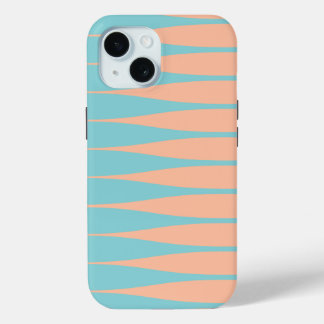 Striation Soft Aqua and Peach iPhone Case