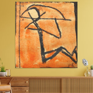 Strichmännchen mit Bogen Canvas Print