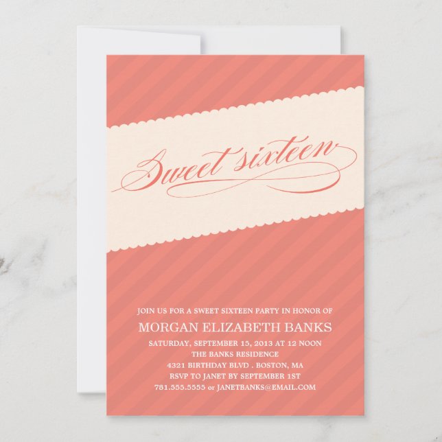 STRICTIONS RUSTIQUES | INVITATION SWEET SIXTEEN (Devant)