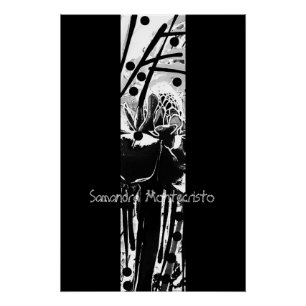 Strictly Black & White Flower Band Glossy Poster
