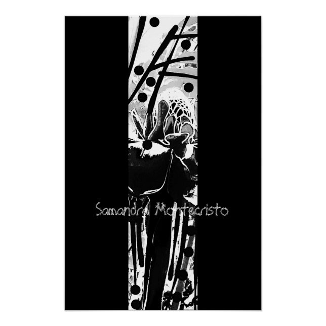 Strictly Black & White Flower Band Glossy Poster (Front)