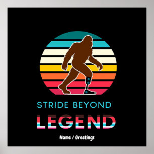 Stride Beyond Legend Sasquatch Amputee Vintage  Poster