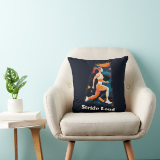 Stride loud throw pillow