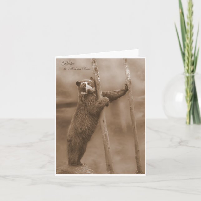 Strike a Pose - Bubu, sepia notecard (Front)