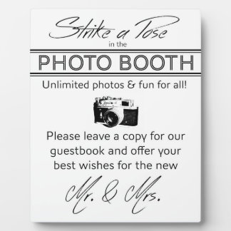 Strike a Pose Photo Booth Plaque