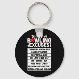Strike And Smile Co Tee Funny Bowling Excuses Keychain