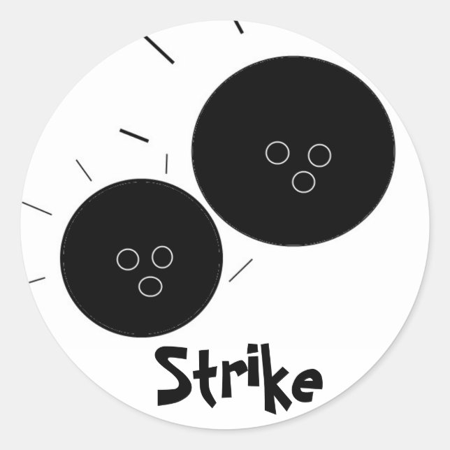 Strike - Bowling Classic Round Sticker (Front)