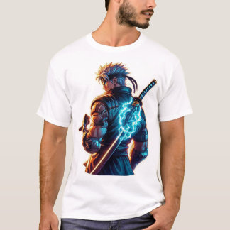 Strike First. Burn Brighter." Cyberpunk Anime Figh T-Shirt