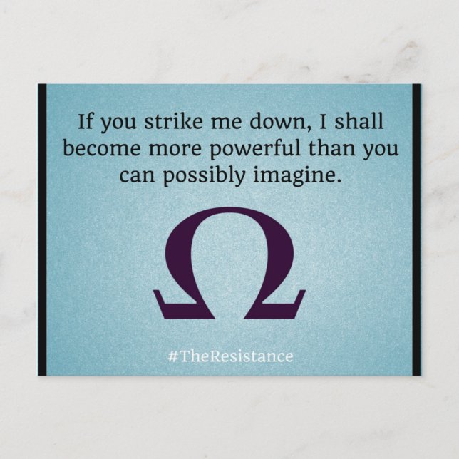 Strike me down postcard (Front)