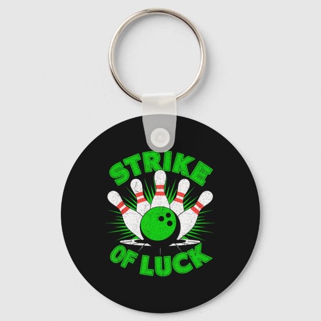 Strike Of Luck Bowling  Keychain (Front)