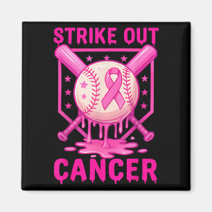 Strike Out Breast Cancer Awareness Baseball Fight  Magnet