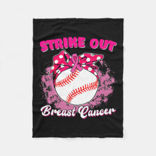 Strike Out Breast Cancer Awareness Baseball Fighte Fleece Blanket