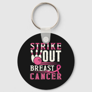Strike Out Breast Cancer Awareness Bowling Strike Keychain
