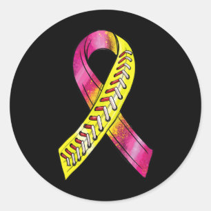 Strike Out Breast Cancer Awareness Day Pink Ribbon Classic Round Sticker