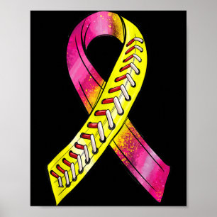 Strike Out Breast Cancer Awareness Day Pink Ribbon Poster
