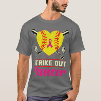 Strike Out Breast Cancer Awareness Day Pink Ribbon T-Shirt