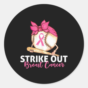 Strike Out Breast Cancer Awareness Sell Softll Fig Classic Round Sticker
