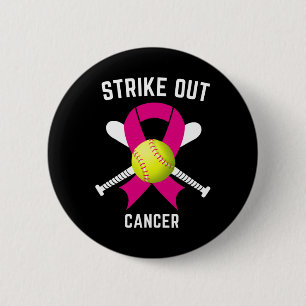 Strike Out Breast Cancer Awareness Softball Fighte 2 Inch Round Button