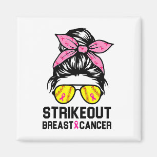Strike Out Breast Cancer Awareness Softball Mom Wo Magnet