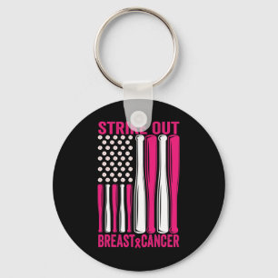 Strike Out Breast Cancer Awareness Softball Us Fla Keychain