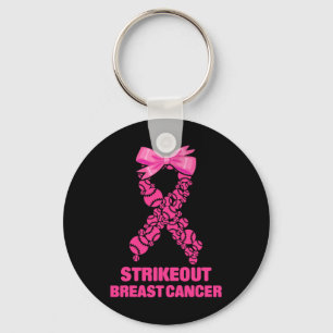 Strike Out Breast Cancer Awareness Softll Fighters Keychain