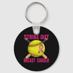 Strike Out Breast Cancer Awareness Softll Fighters Keychain