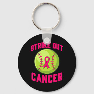 Strike Out Breast Cancer Awareness Softll Fighters Keychain