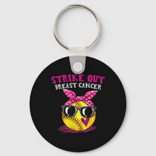 Strike Out Breast Cancer Awareness Softll Fighters Keychain