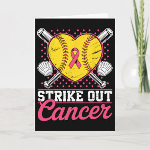 Strike Out Breast Cancer Awareness Softll Pink Wom Card