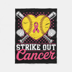 Strike Out Breast Cancer Awareness Softll Pink Wom Fleece Blanket