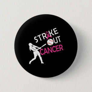 Strike Out Breast Cancer Baseball Fight Awareness 2 Inch Round Button