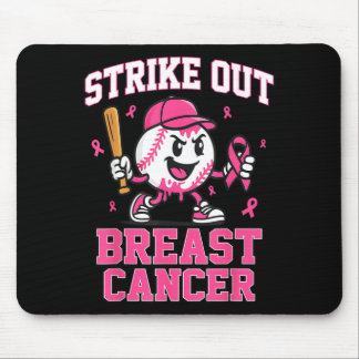 Strike Out Breast Cancer Baseball Ice Cream Drip Mouse Pad