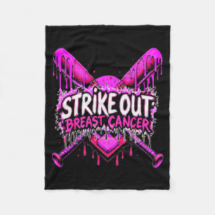 Strike Out Breast Cancer Baseball Softball Drip Ho Fleece Blanket