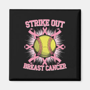 Strike Out Breast Cancer Softll Fight Awareness Me Magnet