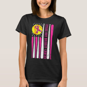 Strike Out Breast Cancer Softll Fight Awareness T-Shirt