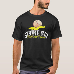 Strike Out Childhood Cancer Awareness Gold Ribbon T-Shirt