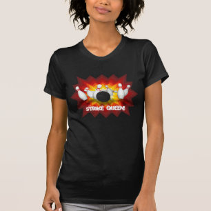 Strike Queen: Bowling Pins T-Shirt: Black T-Shirt