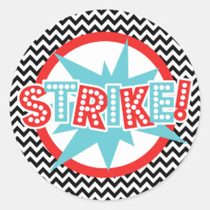 Strike Retro Chevron Bowling Stickers