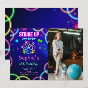 STRIKE UP Bowling Photo Invitation