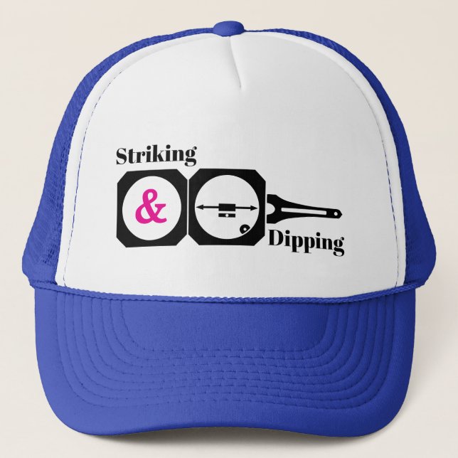 Striking and Dipping- Geologist's Transit Compass Trucker Hat (Front)