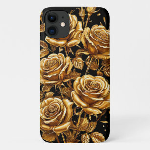 Striking arrangement of golden roses iPhone 11 case