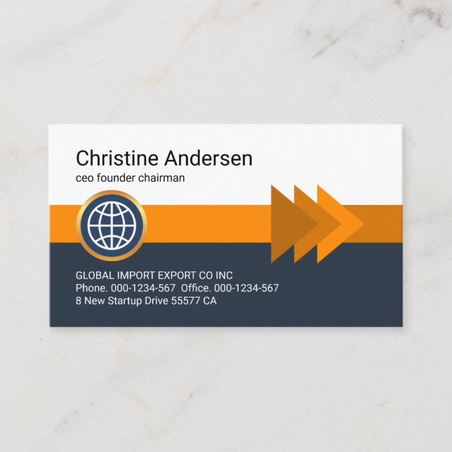 Striking Arrowheads Stripe Layers CEO Business Card (Front)