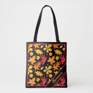 Striking Autumn Leaf Foliage Personalized Tote Bag