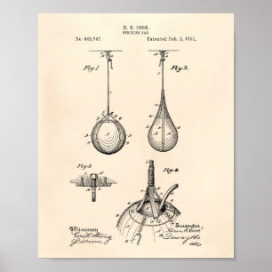 Striking Bag 1891 Patent Art - Old Peper Poster